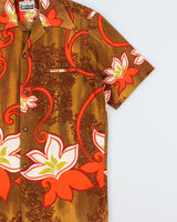 Vintage 1960s Napili Made In Hawaii Hand Finished Floral Bark Cloth Hawaiian Aloha Shirt - L