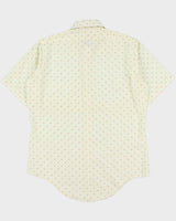 Vintage 1970s Arrow Kent Collection Cream Made In USA Polkadot Short Sleeve Shirt - L