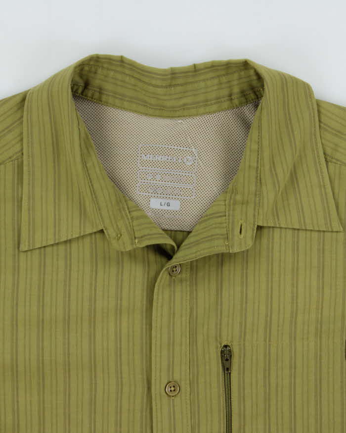 Merrell Opti-Wick UPF 30+ Lightweight Striped Short Sleeve Technical Shirt - L