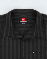 Vintage Quiksilver Striped Short Sleeve Pocket Shirt - XL