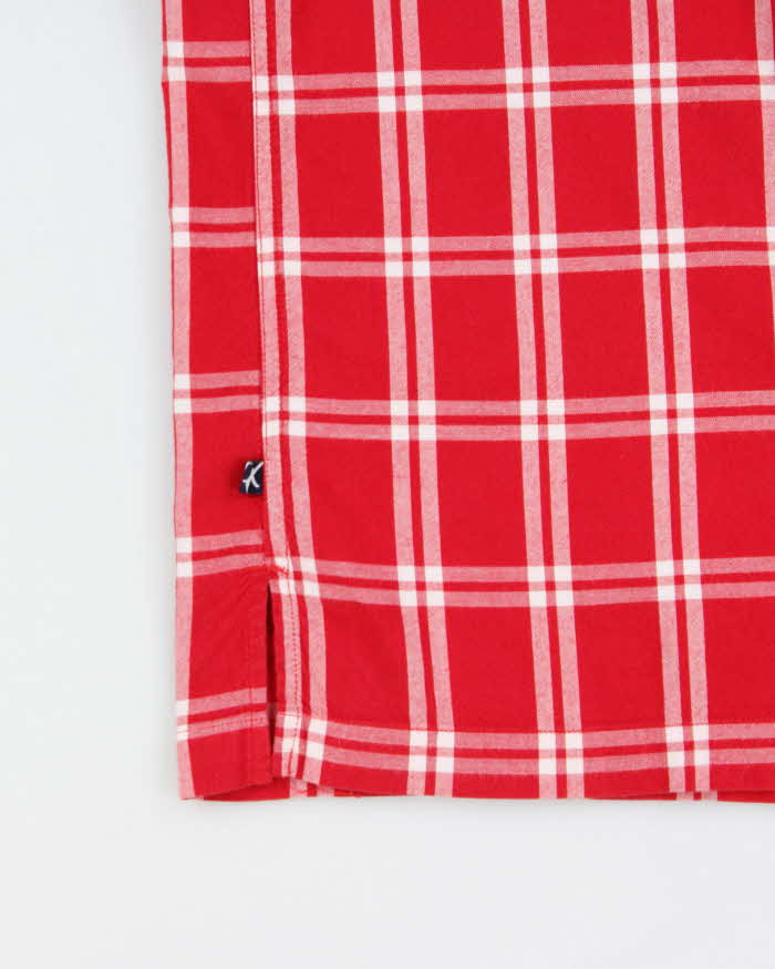 Vintage Y2K 00s Exco Jeans Plaid Embroidered Short Sleeve Shirt - L