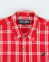 Vintage Y2K 00s Exco Jeans Plaid Embroidered Short Sleeve Shirt - L