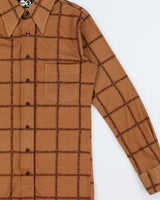 Vintage 1970s Plus 2 ABC Patterned Made In Canada Long Sleeve Disco Shirt - S