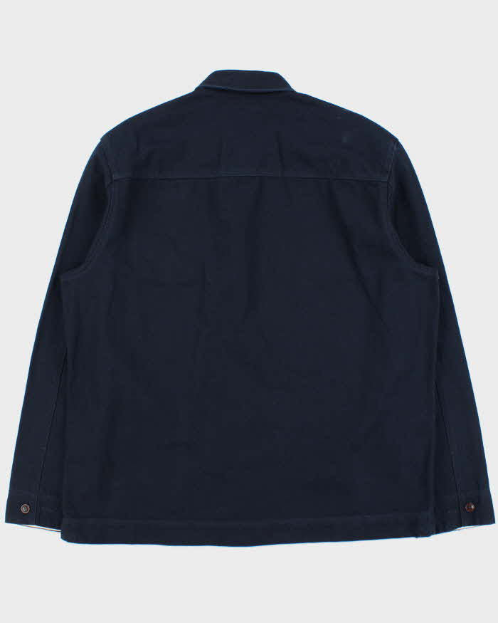 Ted Baker Navy Canvas Denim Long Sleeve Over Shirt - L