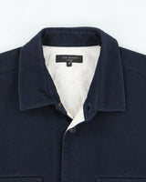 Ted Baker Navy Canvas Denim Long Sleeve Over Shirt - L