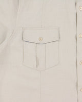 Vintage Y2K 00s Point Zero Black Label Desert Khaki Linen Short Sleeve Safari Shirt - XL