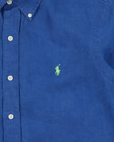 Vintage Ralph Lauren Ocean Cobalt Linen Short Sleeve Shirt - S