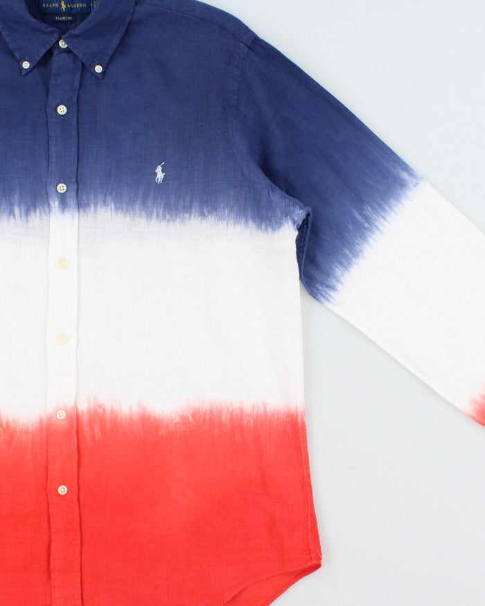 Vintage Ralph Lauren Tie-Dye USA Linen Classic Fit Long Sleeve Shirt - M