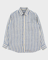 Vintage Y2K 00s Kazi's Striped Arabic Linen Long Sleeve Shirt - M