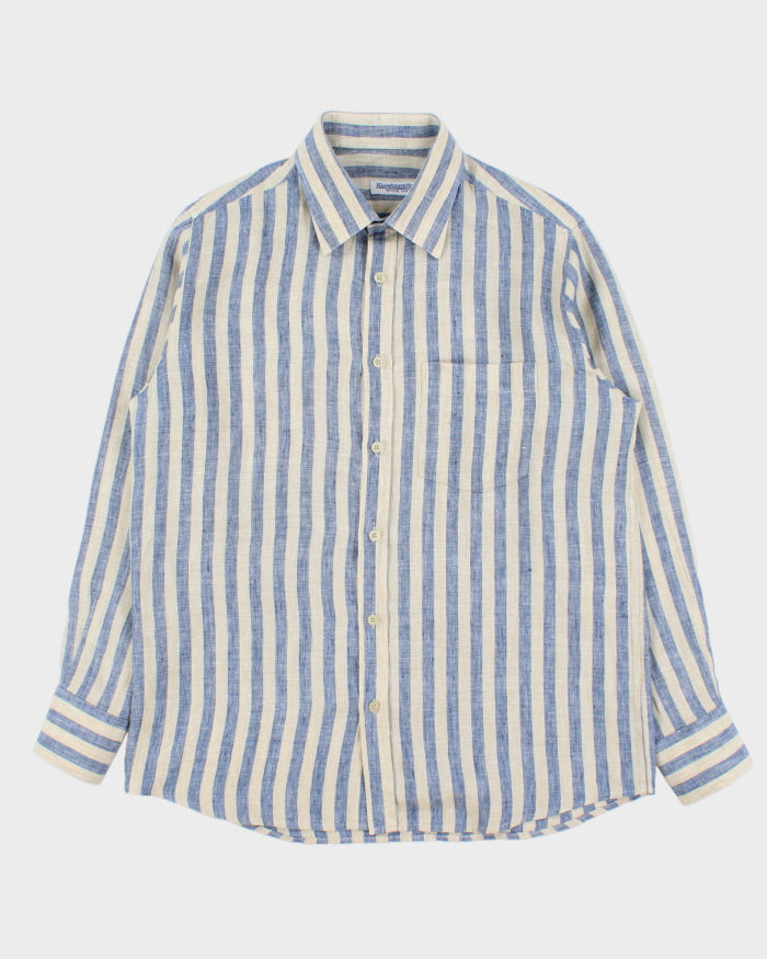 Vintage Y2K 00s Kazi's Striped Arabic Linen Long Sleeve Shirt - M