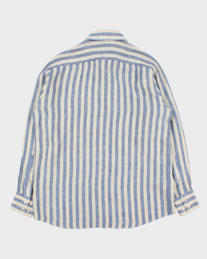 Vintage Y2K 00s Kazi's Striped Arabic Linen Long Sleeve Shirt - M