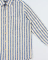 Vintage Y2K 00s Kazi's Striped Arabic Linen Long Sleeve Shirt - M