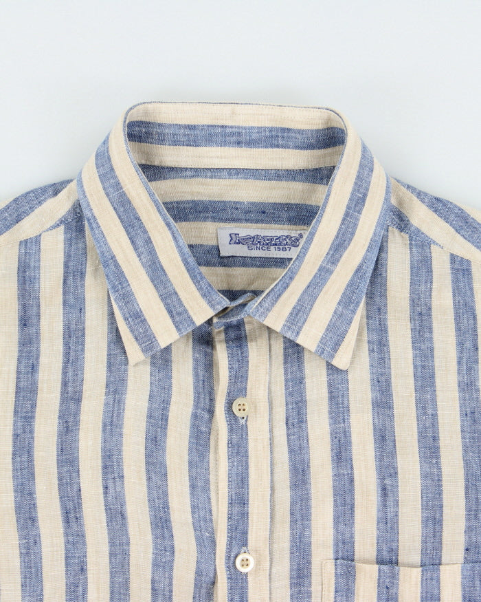 Vintage Y2K 00s Kazi's Striped Arabic Linen Long Sleeve Shirt - M