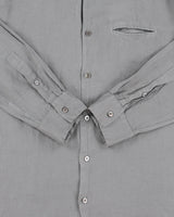 Vintage Y2K 00s John Varatos Slate Grey Linen Long Sleeve Pocket Shirt - L