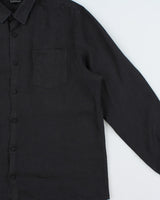 Vintage Y2K 00s Guess Embroidered Linen Regular Fit Long Sleeve Pocket Shirt - XL