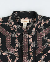 Vintage Y2K 00s Diesel Floral Striped Pearl Snap Button Short Sleeve Western Shirt - L