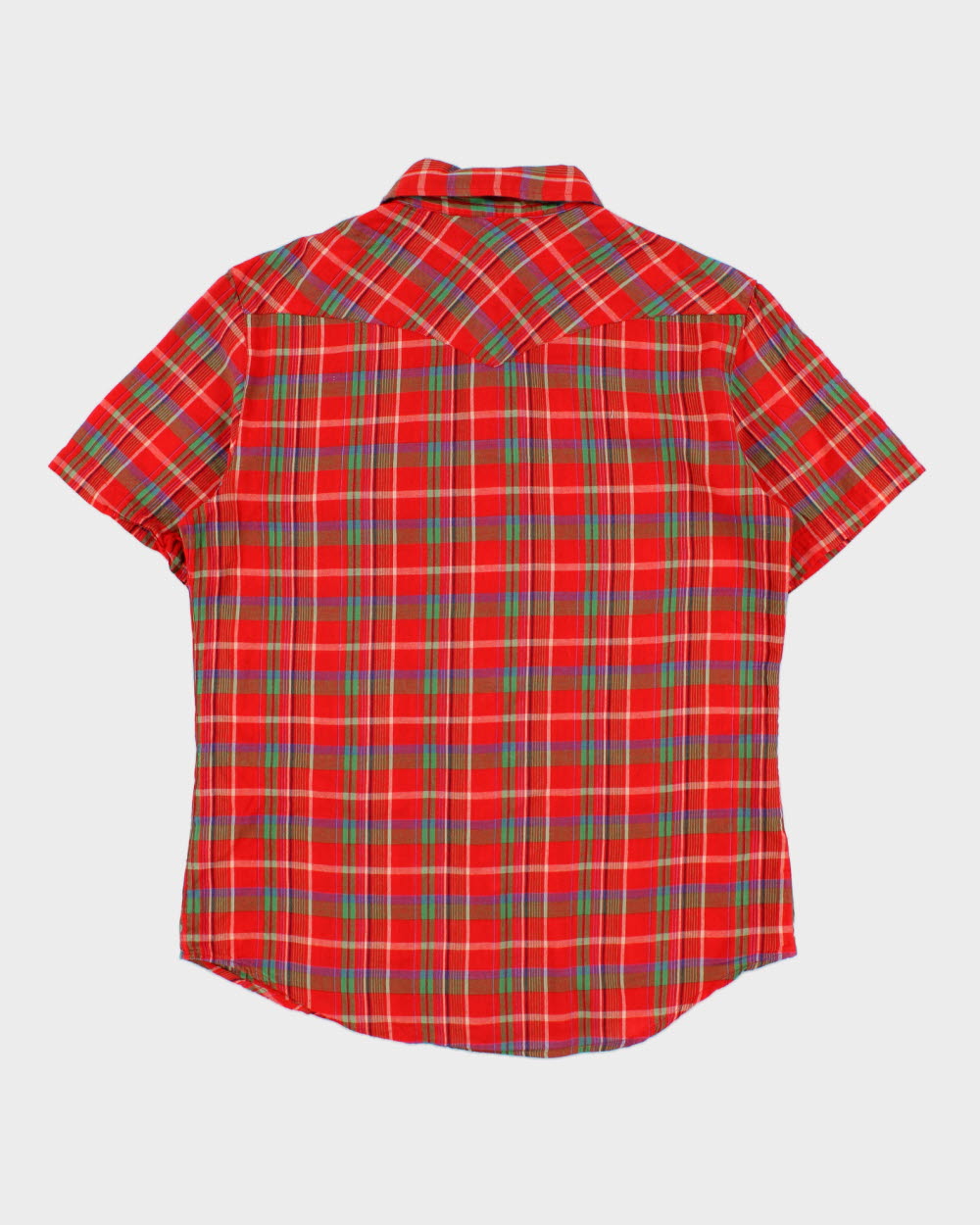 Vintage Y2K 00s Salt Valley Western Plaid Short Sleeve Pearl Snap Button Shirt - S