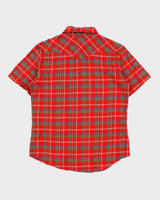 Vintage Y2K 00s Salt Valley Western Plaid Short Sleeve Pearl Snap Button Shirt - S