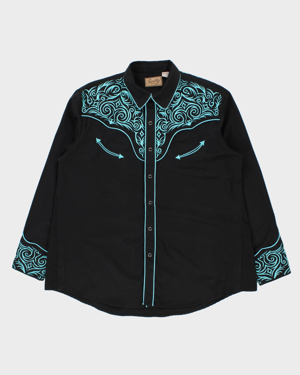 Vintage Y2K 00s Scully Heavyweight Embroidered Pearl Snap Button Long Sleeve Western Shirt - XL