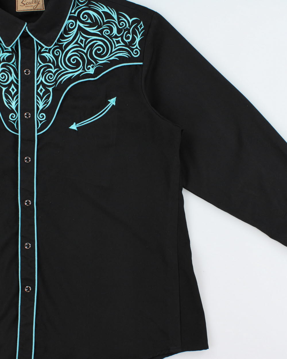 Vintage Y2K 00s Scully Heavyweight Embroidered Pearl Snap Button Long Sleeve Western Shirt - XL