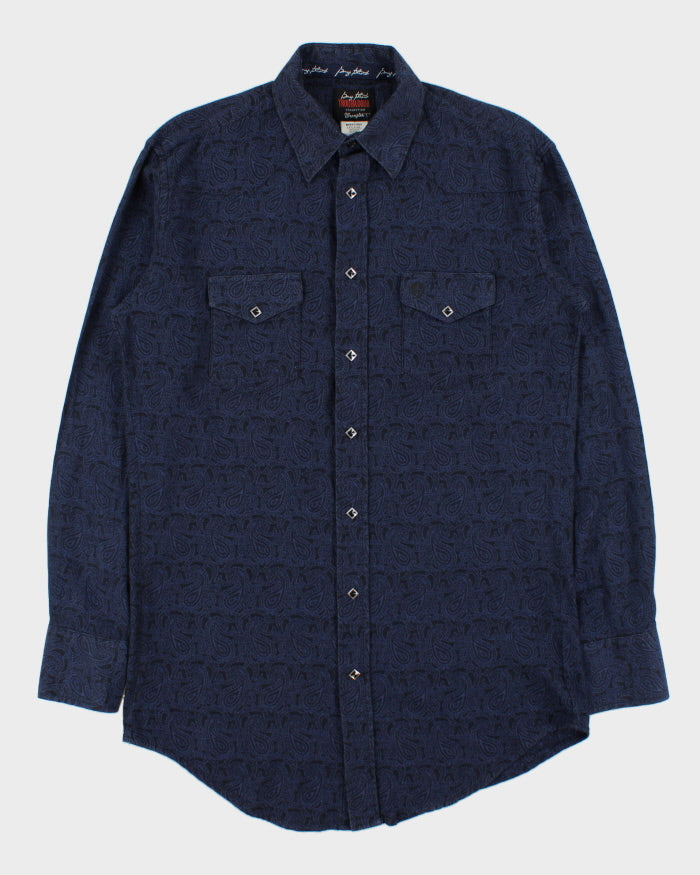 Vintage Wrangler 'George Strait Troubadour Collection' Diamond Snap Button Long Sleeve Paisley Western Shirt - L