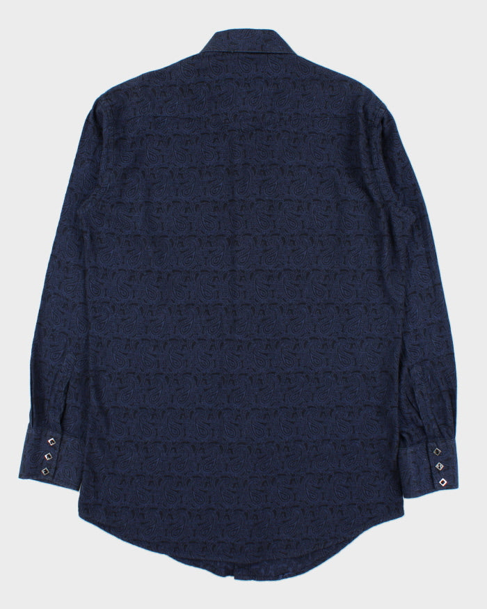Vintage Wrangler 'George Strait Troubadour Collection' Diamond Snap Button Long Sleeve Paisley Western Shirt - L