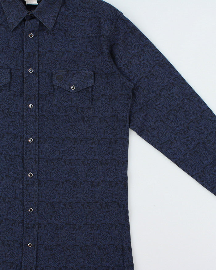 Vintage Wrangler 'George Strait Troubadour Collection' Diamond Snap Button Long Sleeve Paisley Western Shirt - L