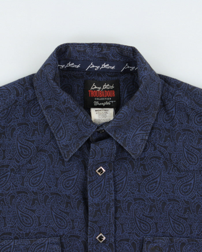 Vintage Wrangler 'George Strait Troubadour Collection' Diamond Snap Button Long Sleeve Paisley Western Shirt - L