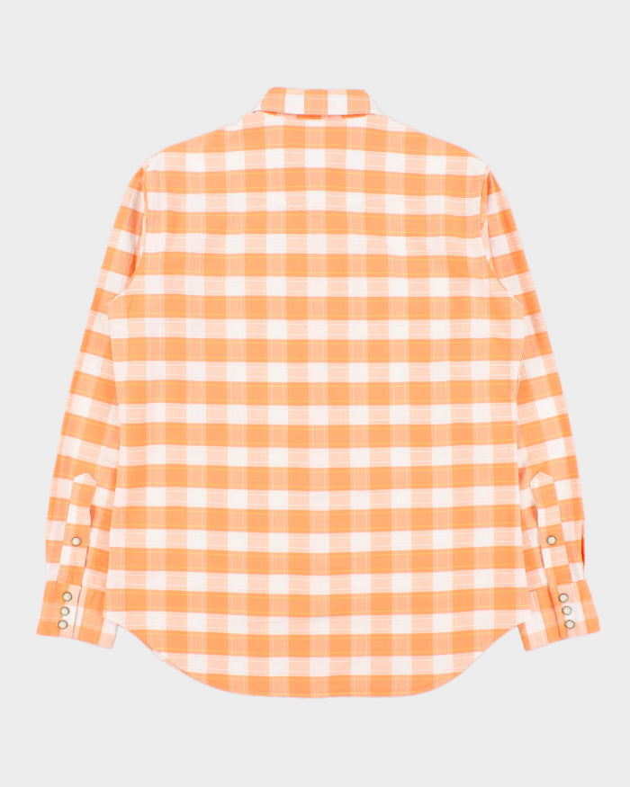 Vintage Polo Ralph Lauren Chain Stitch Plaid Pearl Snap Button Long Sleeve Western Shirt - M