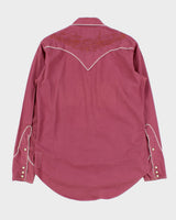 Vintage Evisu EU Edition Rouge Handmade In Italy Pearl Snap Button Long Sleeve Embroidered Western Shirt - M