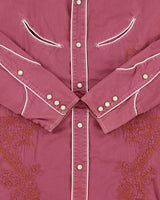 Vintage Evisu EU Edition Rouge Handmade In Italy Pearl Snap Button Long Sleeve Embroidered Western Shirt - M