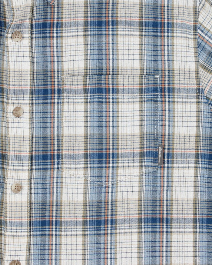 Vintage Eddie Bauer Plaid Linen-Look Cotton Classic Fit Short Sleeve Shirt - XL