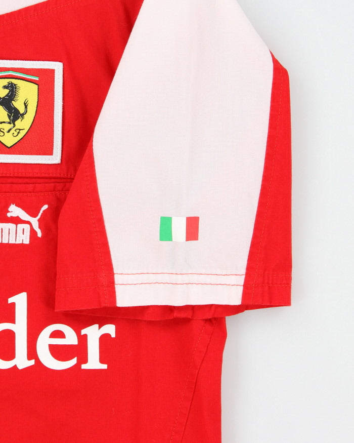 Puma Scuderia Ferrari F1 Racing Patch Embroidered Short Sleeve Pit Crew Shirt - S