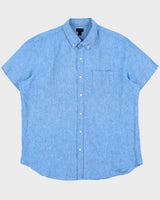 Vintage J. Crew Pure Linen Relaxed Fit Short Sleeve Shirt - XL