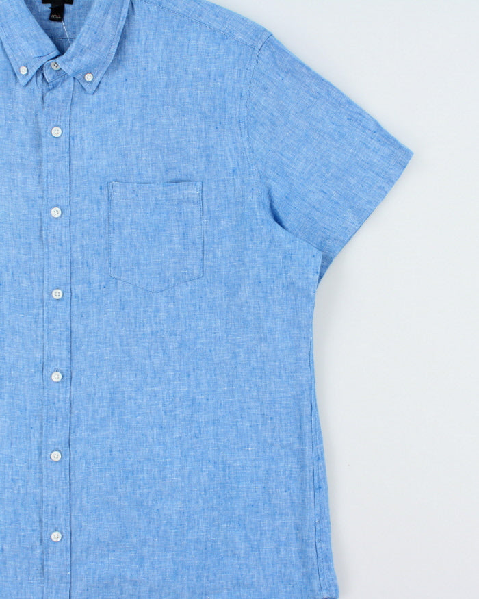 Vintage J. Crew Pure Linen Relaxed Fit Short Sleeve Shirt - XL