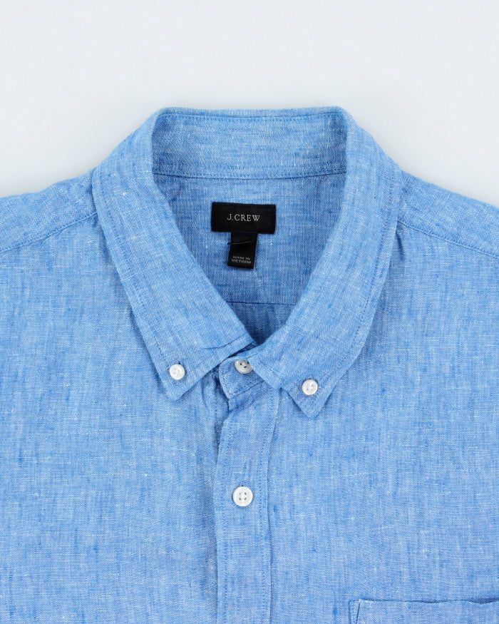 Vintage J. Crew Pure Linen Relaxed Fit Short Sleeve Shirt - XL