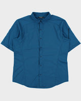 SS16 Arc'teryx 'Skyline' Teal Snap Button Short Sleeve Technical Shirt - L