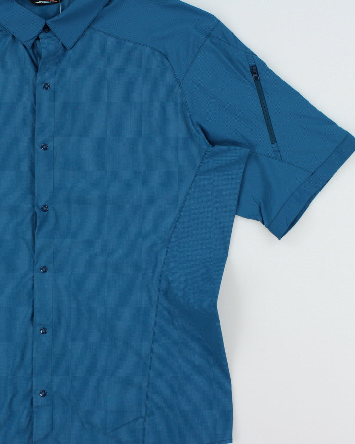 SS16 Arc'teryx 'Skyline' Teal Snap Button Short Sleeve Technical Shirt - L