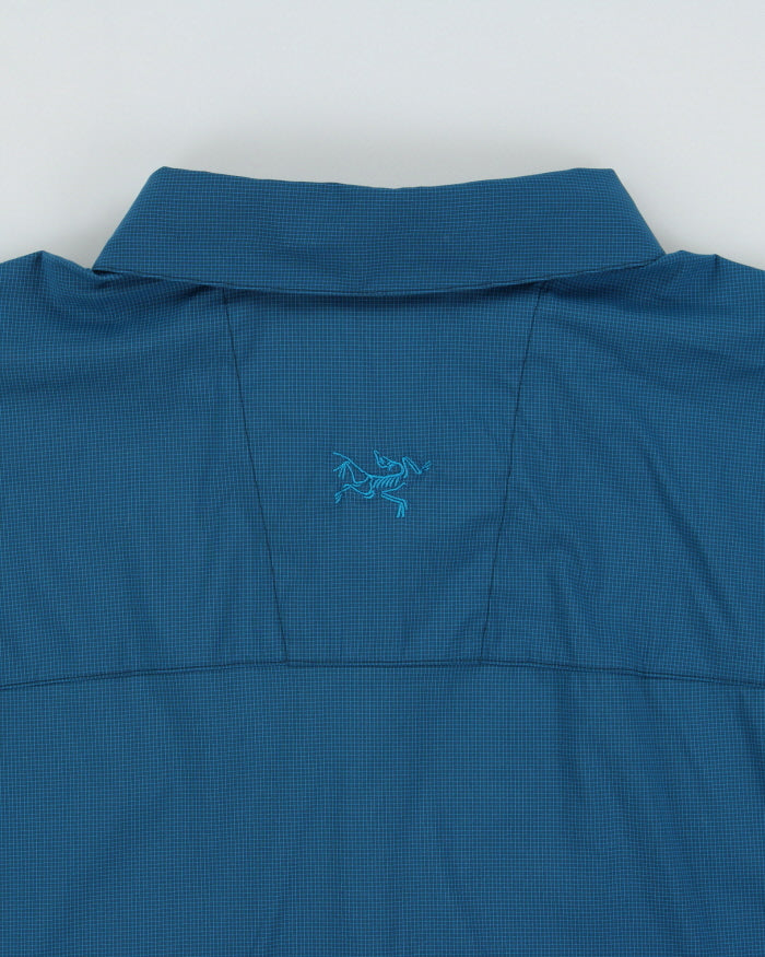 SS16 Arc'teryx 'Skyline' Teal Snap Button Short Sleeve Technical Shirt - L