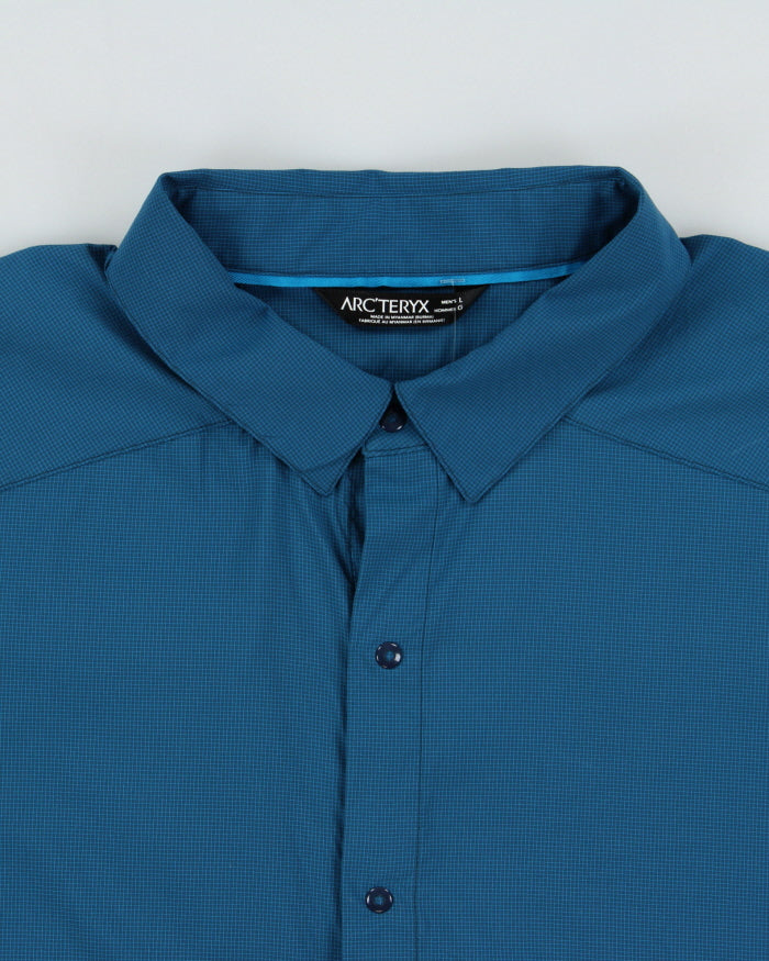 SS16 Arc'teryx 'Skyline' Teal Snap Button Short Sleeve Technical Shirt - L