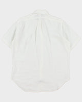 Vintage Ralph Lauren White Ocean Wash Linen Classic Fit Short Sleeve Shirt - L