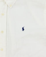 Vintage Ralph Lauren White Ocean Wash Linen Classic Fit Short Sleeve Shirt - L