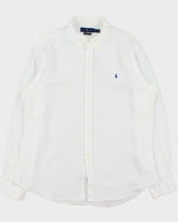 Vintage Ralph Lauren Ocean Wash Linen Slim Fit Long Sleeve Shirt - XXL