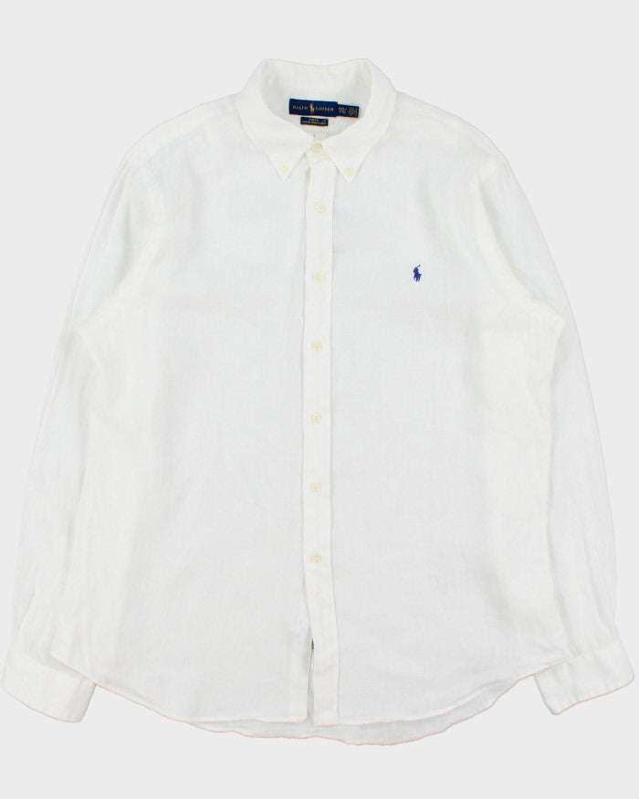 Vintage Ralph Lauren Ocean Wash Linen Slim Fit Long Sleeve Shirt - XXL