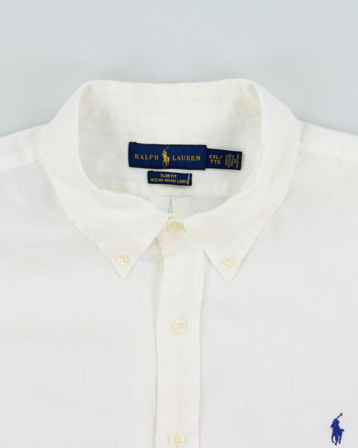 Vintage Ralph Lauren Ocean Wash Linen Slim Fit Long Sleeve Shirt - XXL