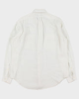 Vintage Y2K 00s Polo Ralph Lauren Ocean Wash Linen Patch Pocket Relaxed Fit Long Sleeve Shirt - L