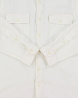 Vintage Y2K 00s Polo Ralph Lauren Ocean Wash Linen Patch Pocket Relaxed Fit Long Sleeve Shirt - L