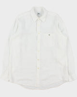 Vintage Y2K 00s Lacoste Ocean Wash Linen Relaxed Fit Long Sleeve Pocket Shirt - XL