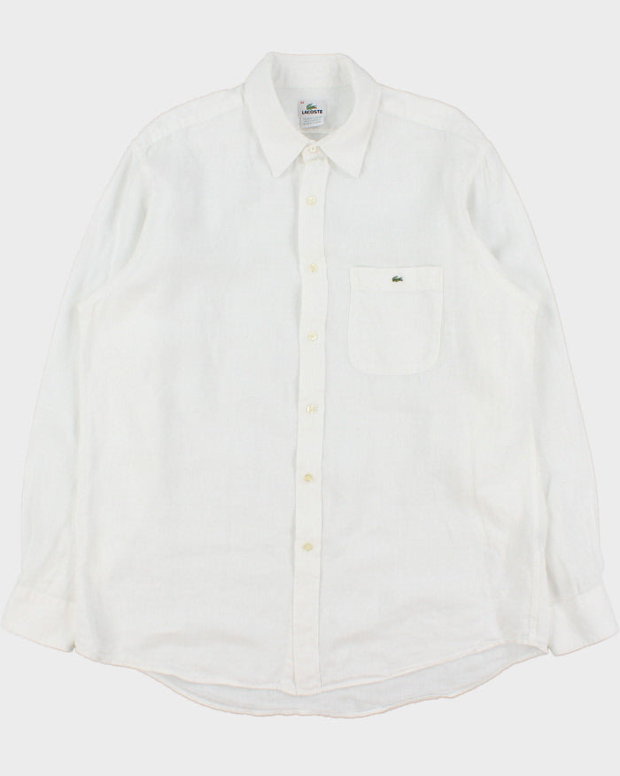 Vintage Y2K 00s Lacoste Ocean Wash Linen Relaxed Fit Long Sleeve Pocket Shirt - XL