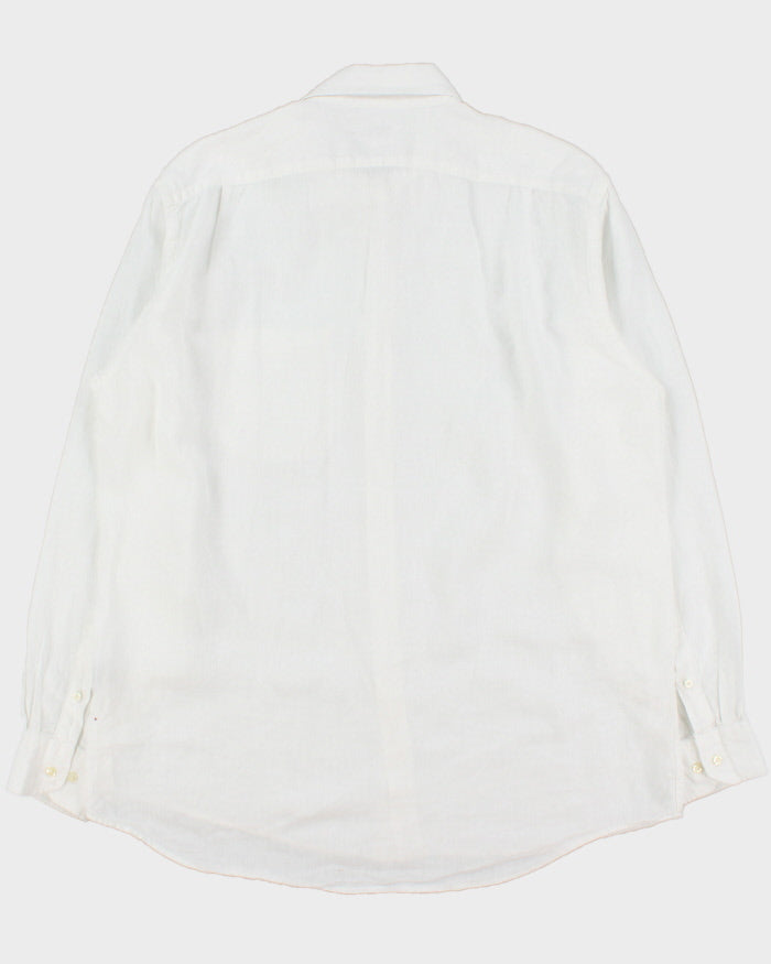 Vintage Y2K 00s Lacoste Ocean Wash Linen Relaxed Fit Long Sleeve Pocket Shirt - XL